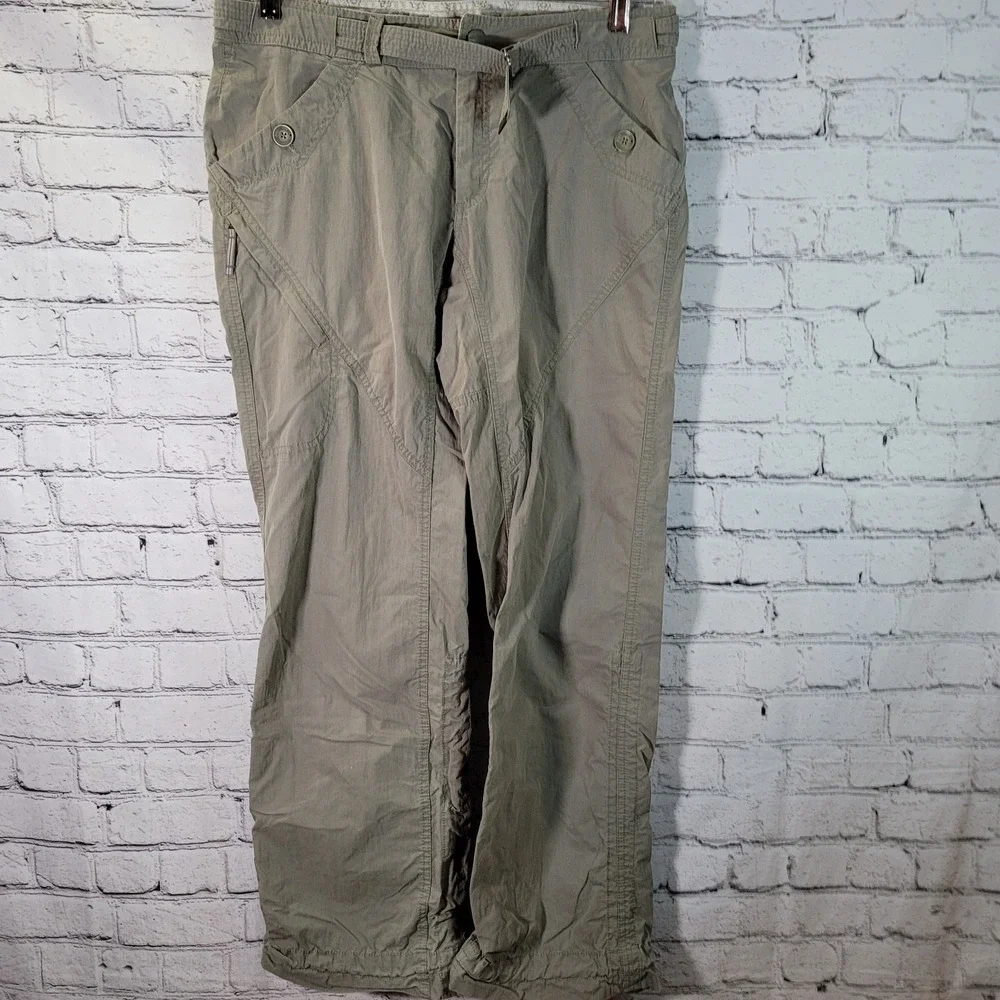 The North Face Womens Khaki Tan Outdoors Cargo Hiking Pants Size Small Belted